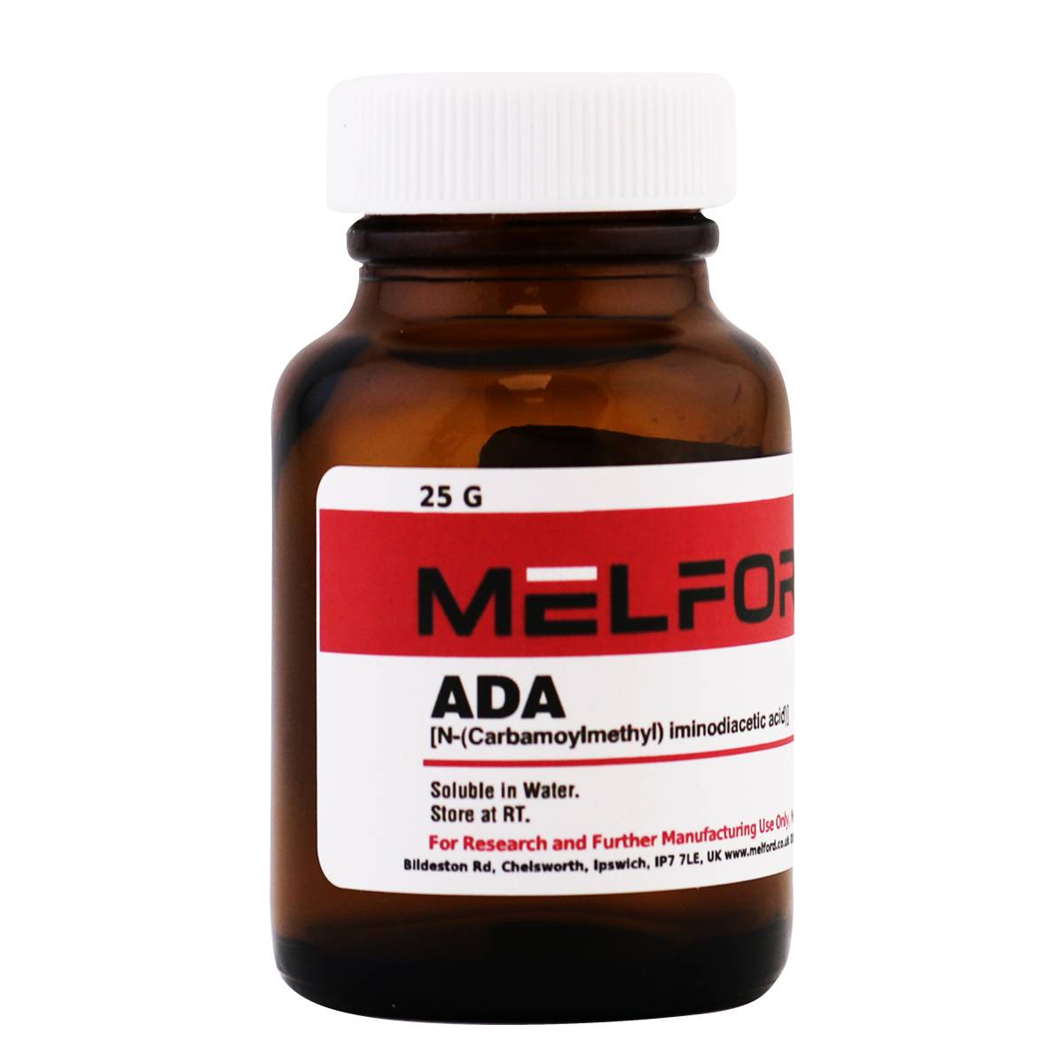 ADA, [N-(Carbamoylmethyl) iminodiacetic acid), 25 Grams