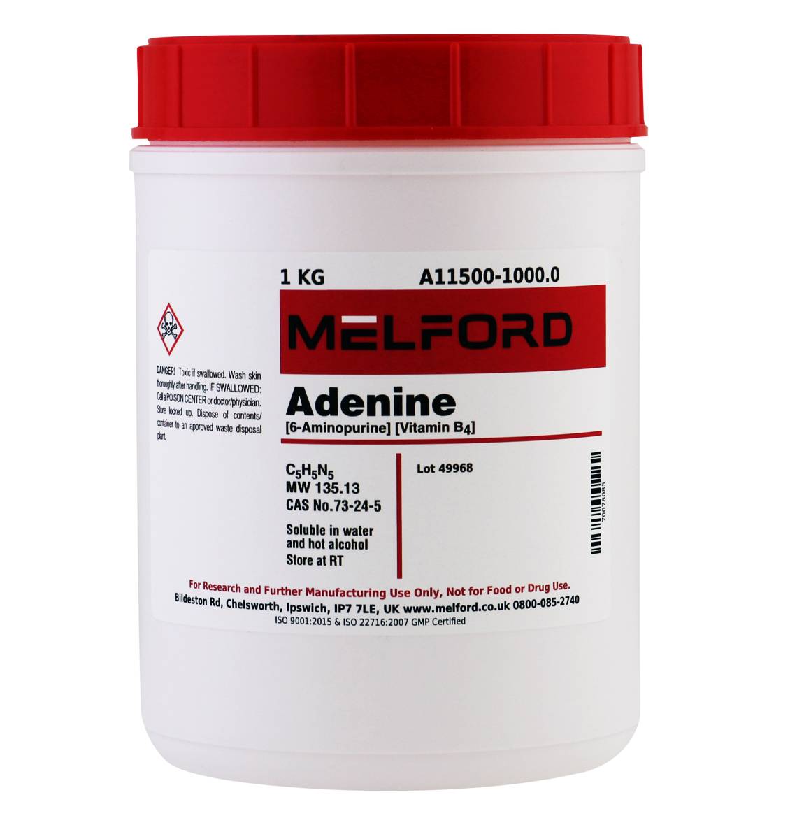 Adenine [6-aminopurine] [Vitamin B4], 1 Kilograms