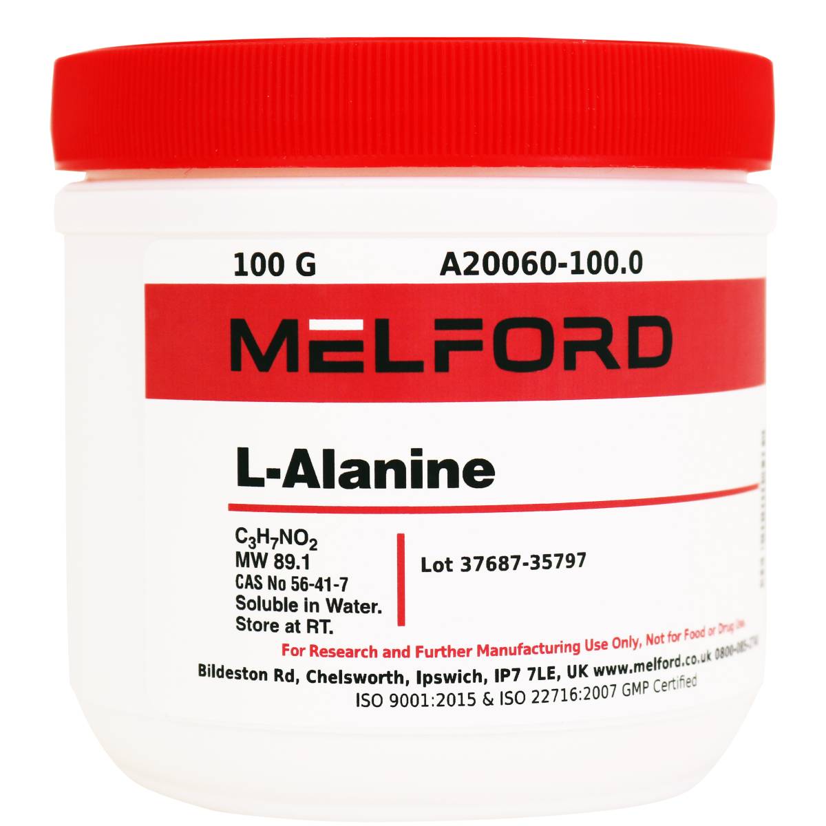 L-Alanine, USP Grade, 100 Grams