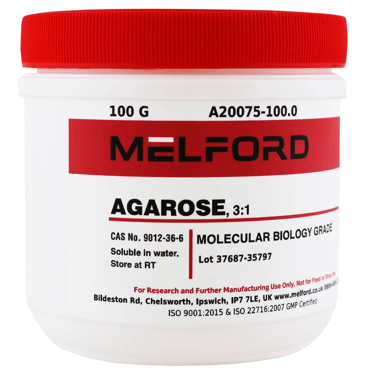 Agarose 3:1, Molecular Biology Grade, 100 Grams