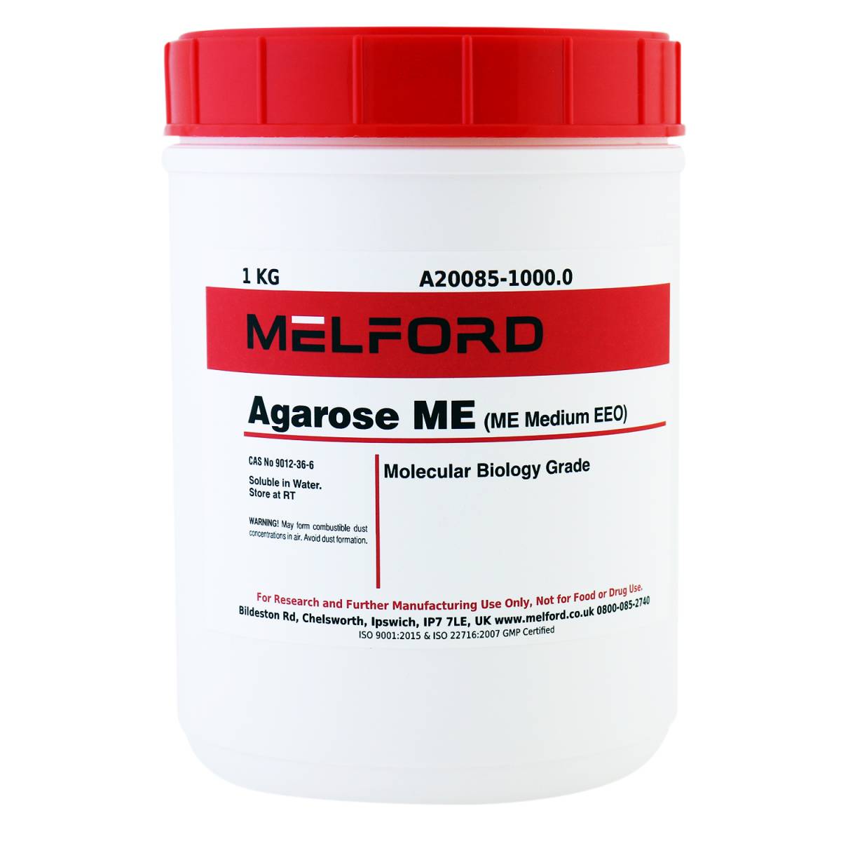 Agarose ME Medium EEO, Molecular Biology Grade, 1 Kilogram