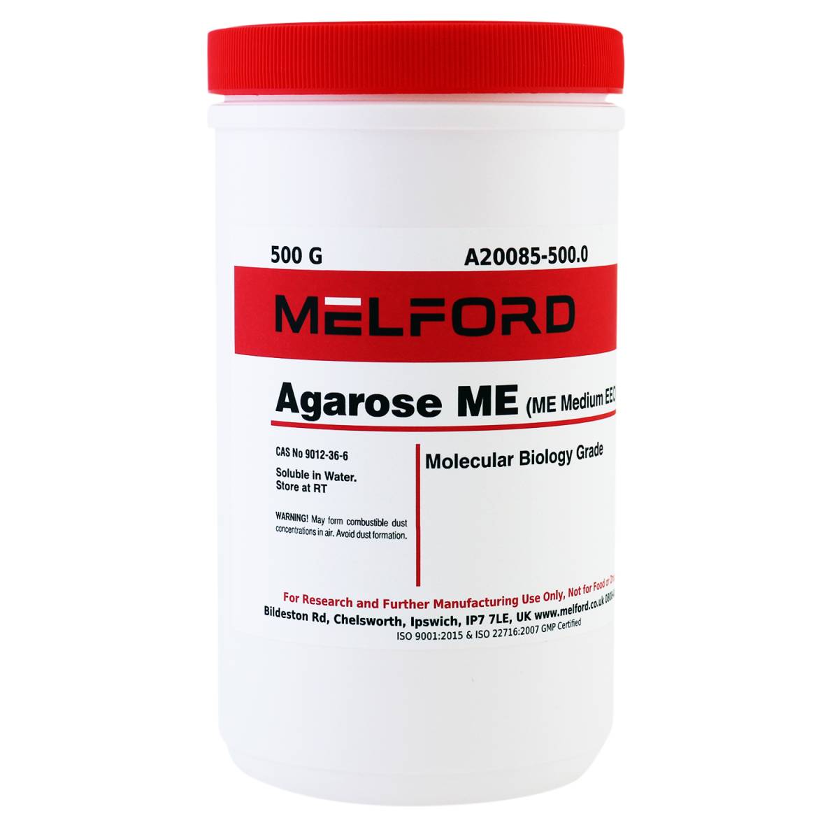 Agarose ME Medium EEO, Molecular Biology Grade, 500 Grams