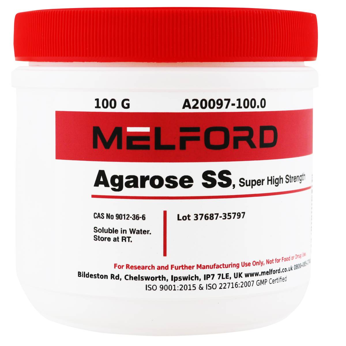 Agarose SS, Super High Strength, Molecular Biology Grade, 100 Grams