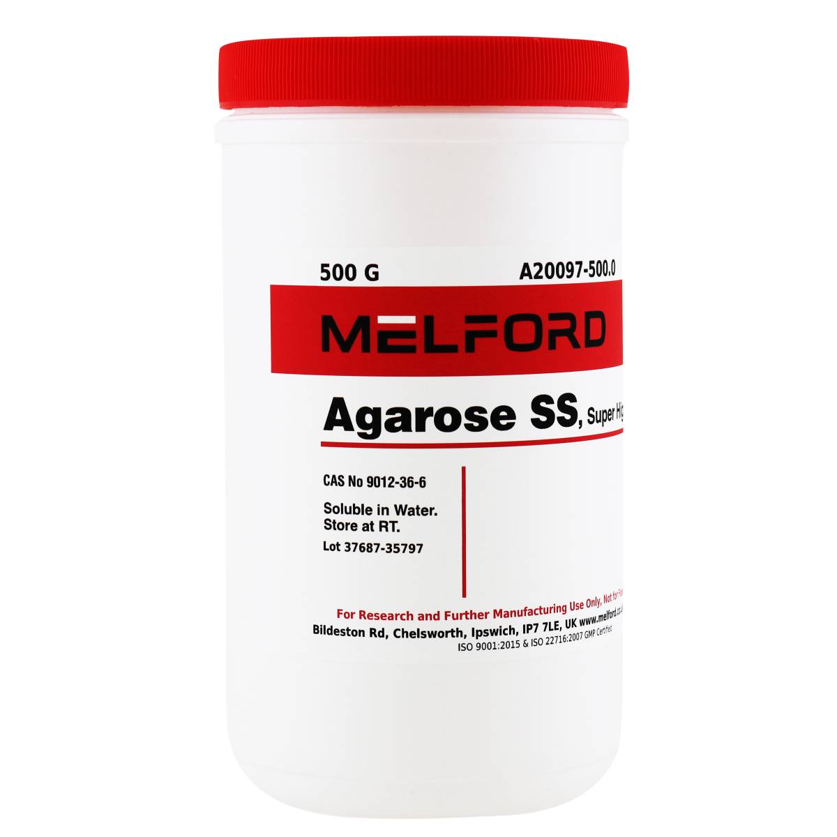 Agarose SS, Super High Strength, Molecular Biology Grade, 500 Grams