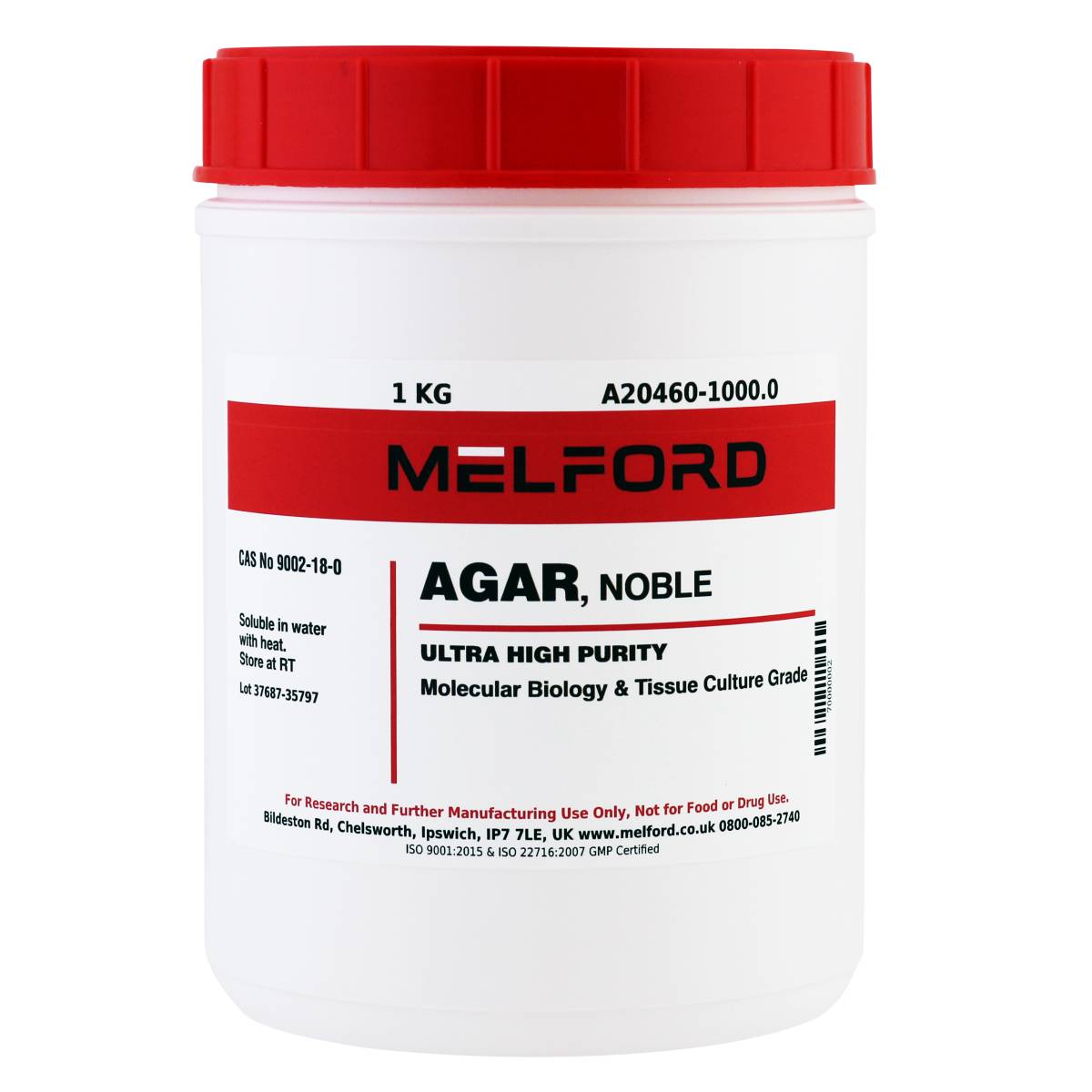 Agar, Noble, 1 Kilogram