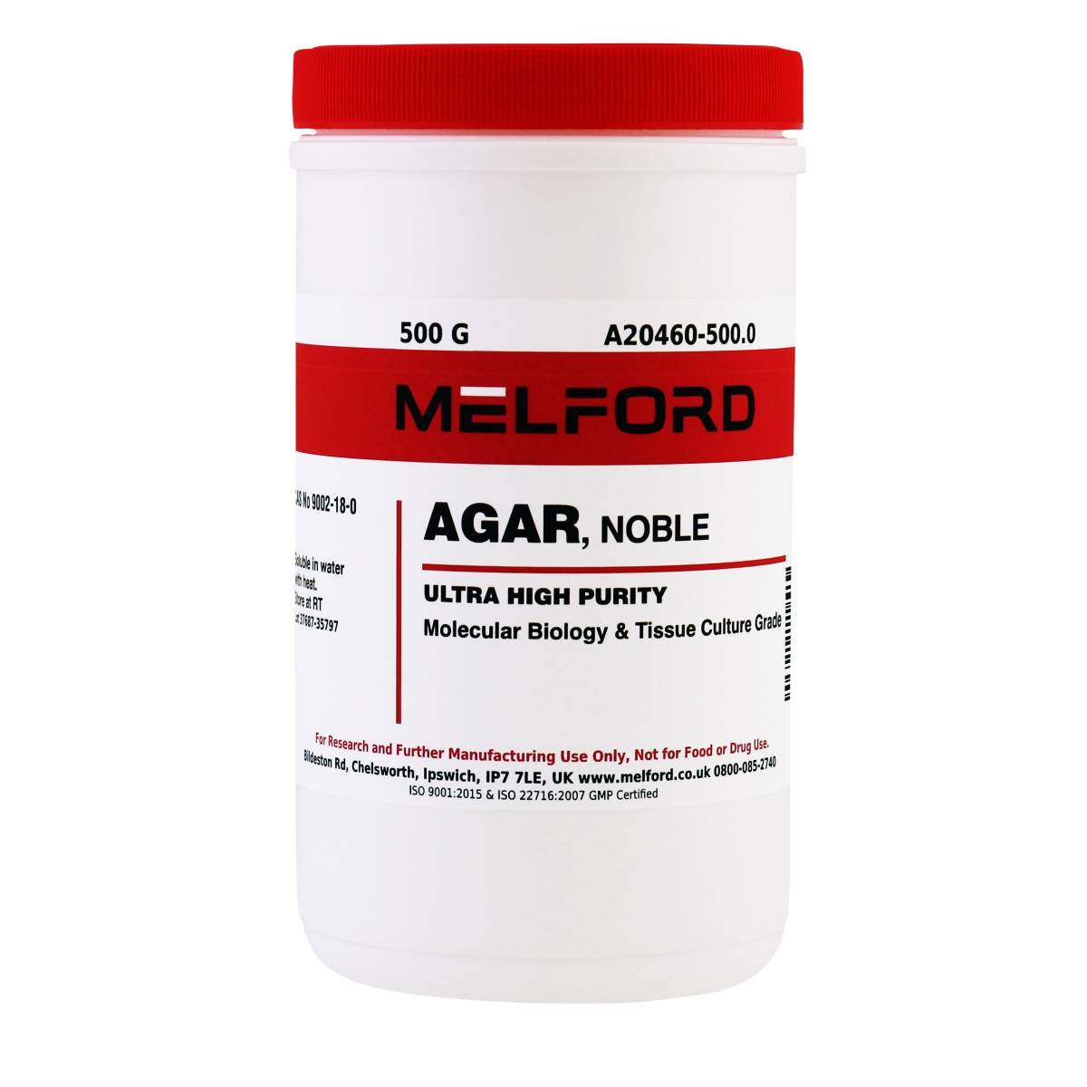 Agar, Noble, 500 Grams