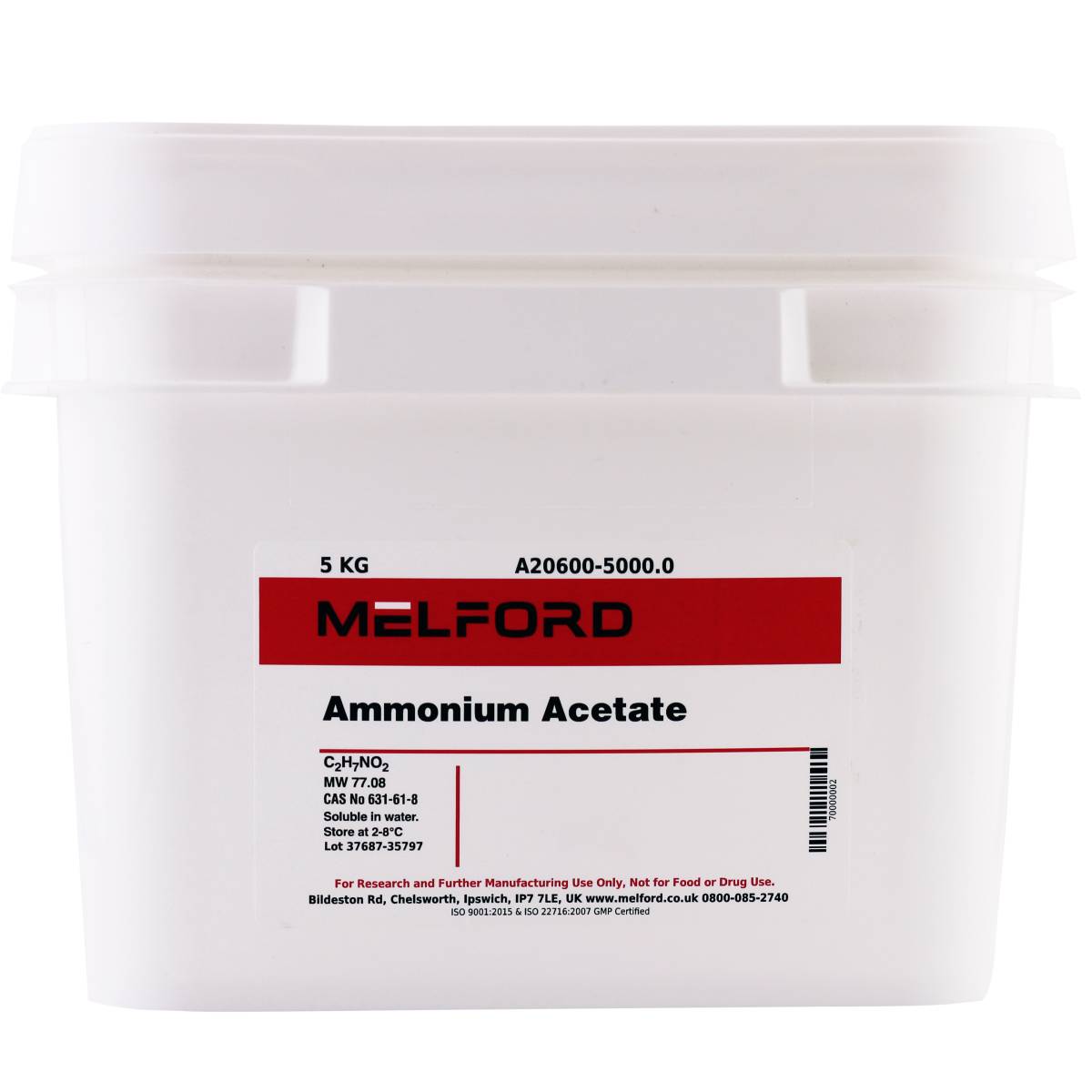 Ammonium Acetate, 5 Kilograms