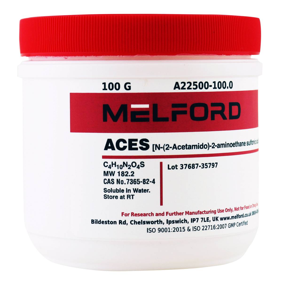 ACES [N-(Carbamoylmethyl)-2-aminoethane sulfonic acid], 100 Grams