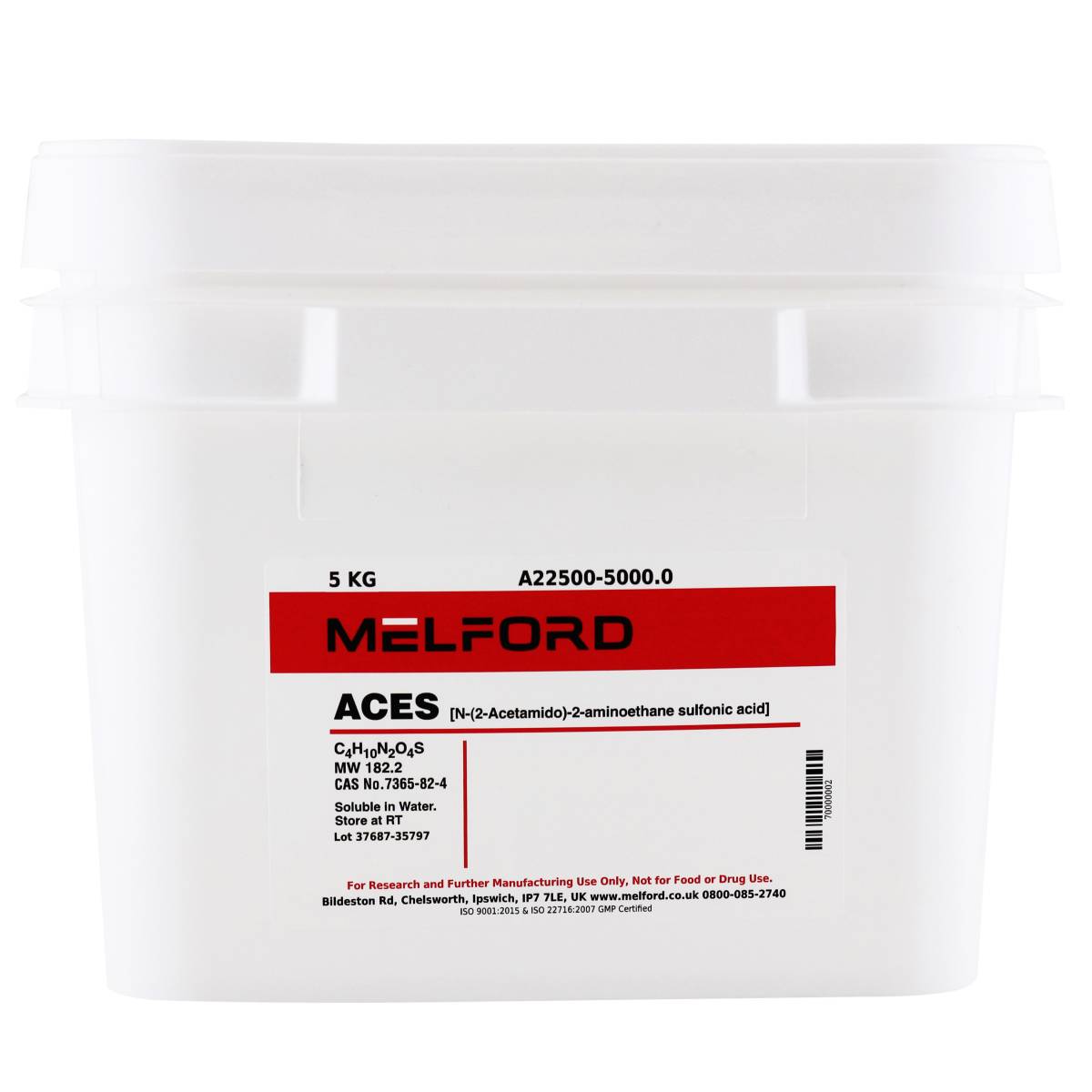 ACES [N-(Carbamoylmethyl)-2-aminoethane sulfonic acid], 5 Kilograms