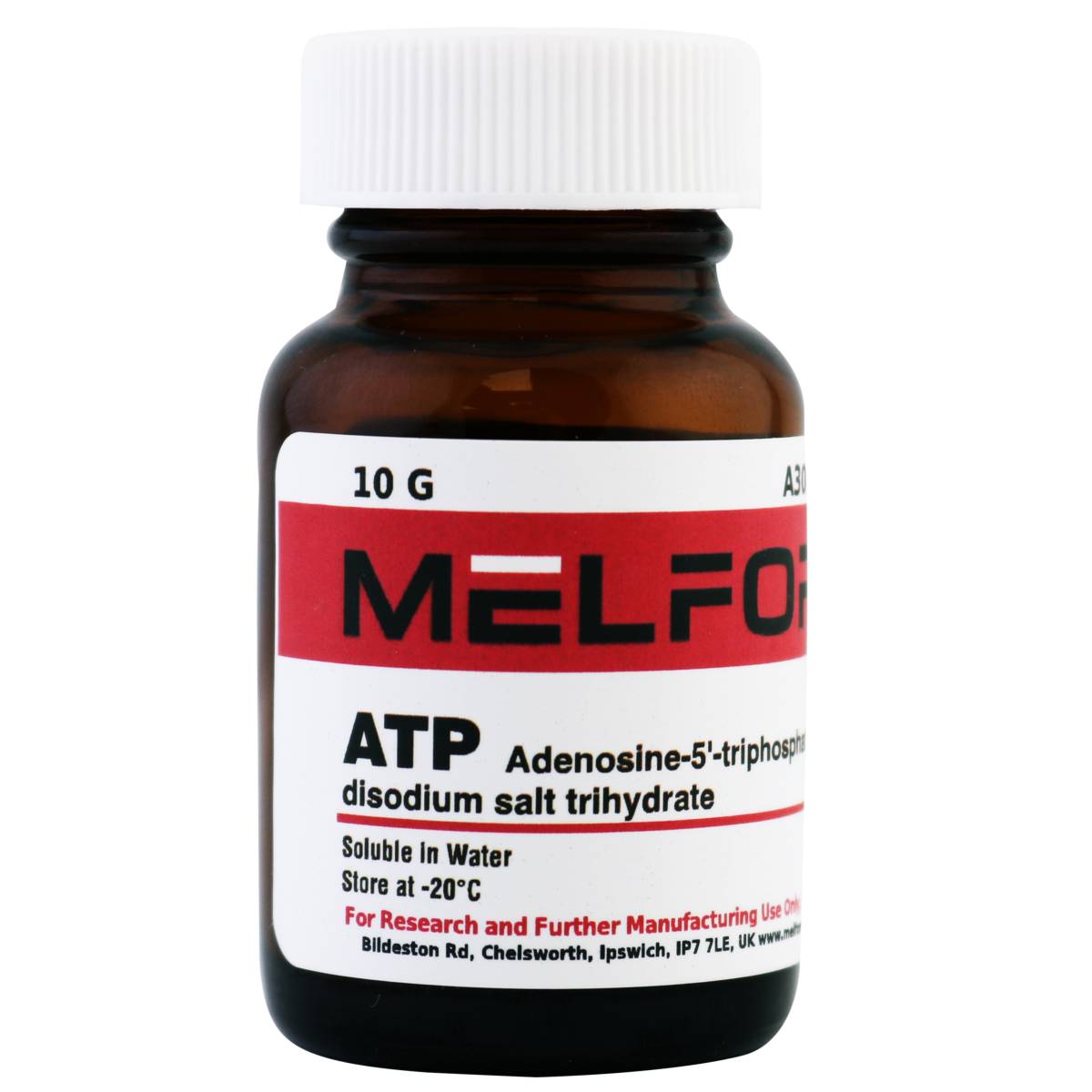 ATP [Adenosine-5'-triphosphate, disodium salt trihydrate], 10 Grams