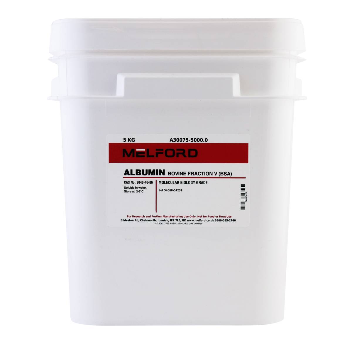 Albumin, Bovine Fraction V (BSA), 5 Kilogram