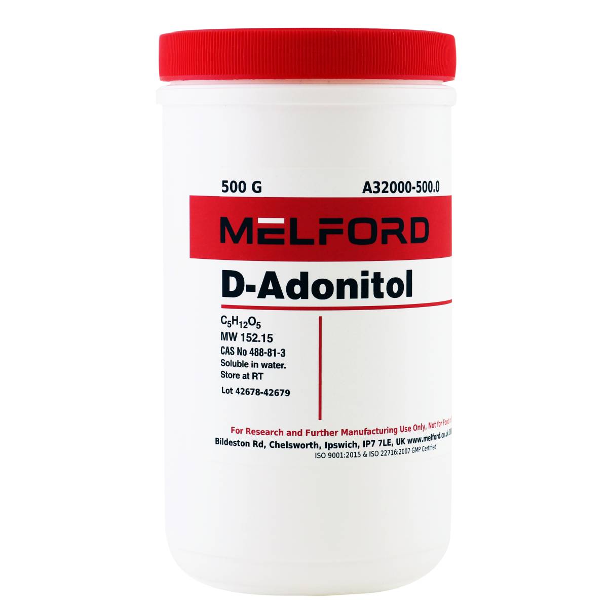 Adonitol [Ribitol] [Adonite], 500 Grams