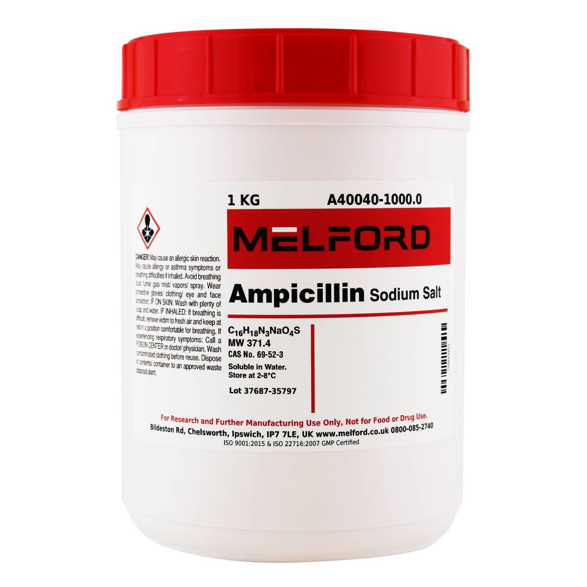 Ampicillin, Sodium Salt, 1 Kilogram