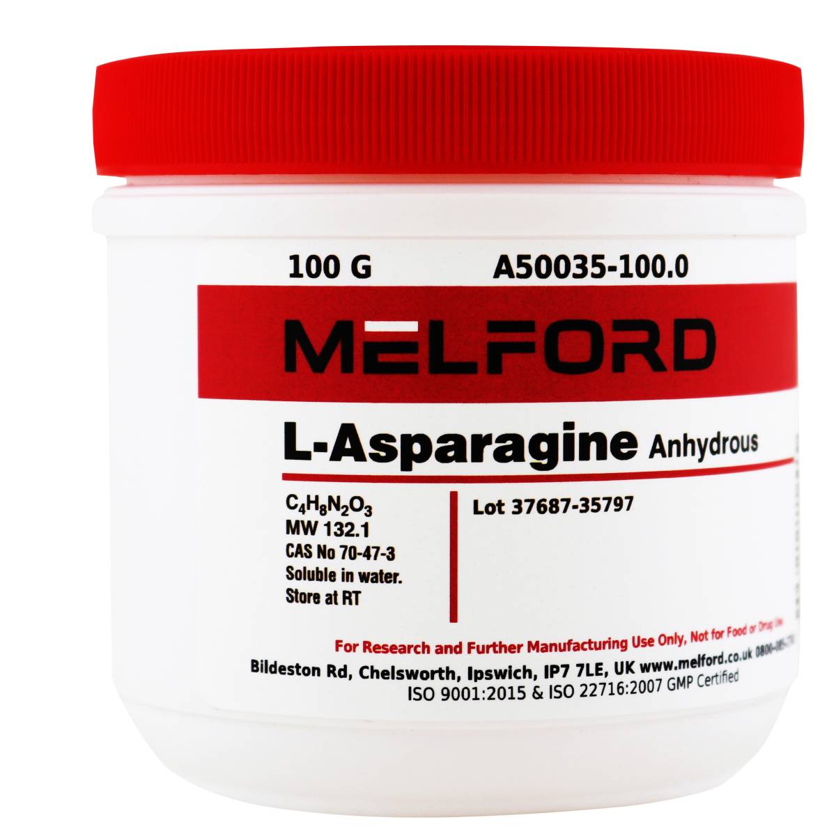 L-Asparagine, Anhydrous, 100 Grams