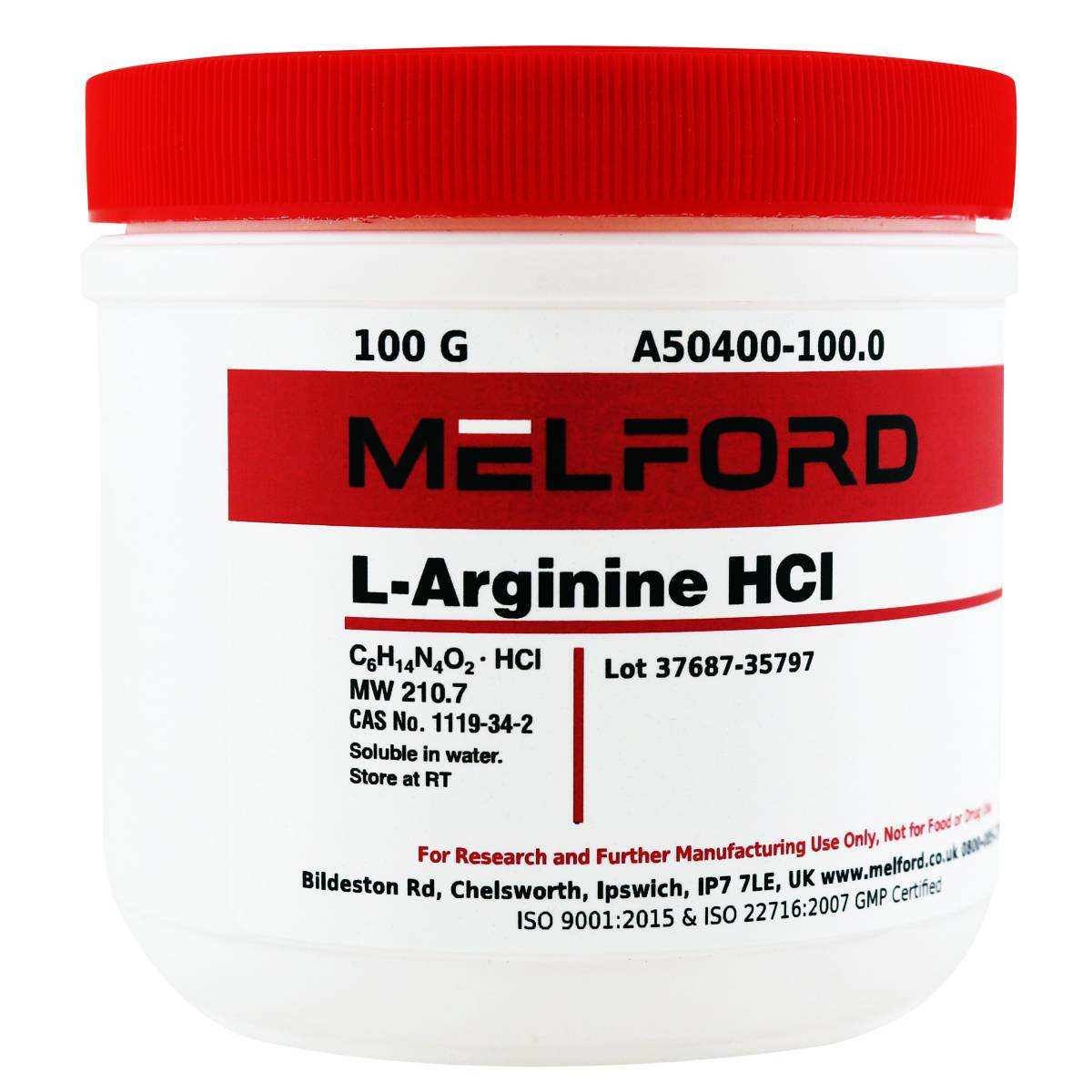 L-Arginine Monohydrochloride, 100 Grams