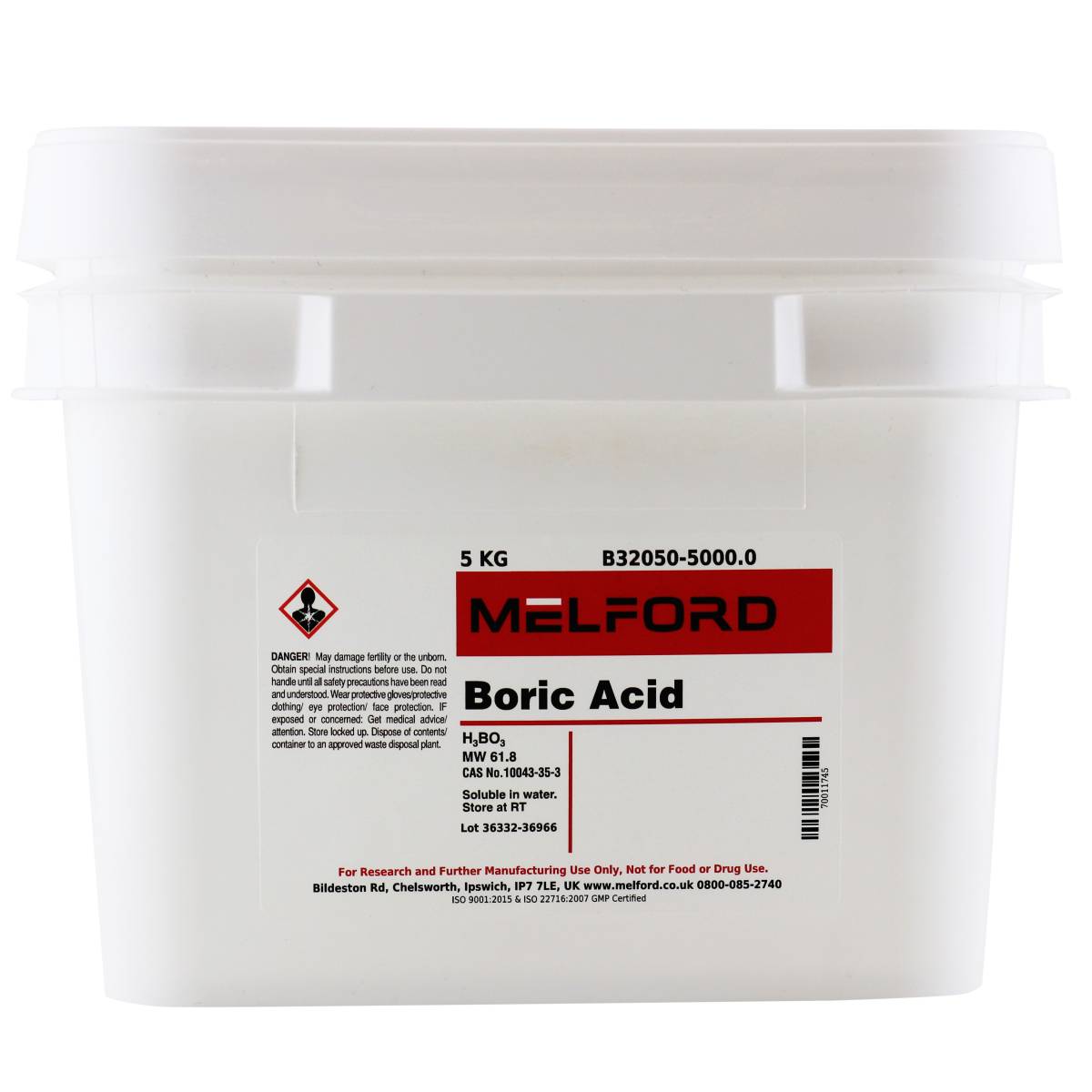 Boric Acid, 5 Kilograms