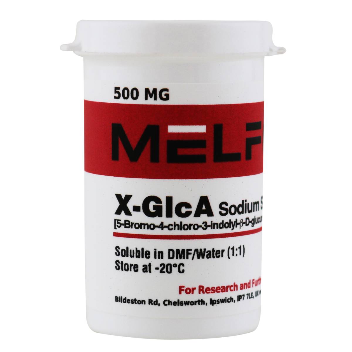 X-GlcA Sodium Salt [5-Bromo-4-chloro-3-indolyl-β-D-glucuronic acid, sodium salt trihydrate], 500 Milligrams