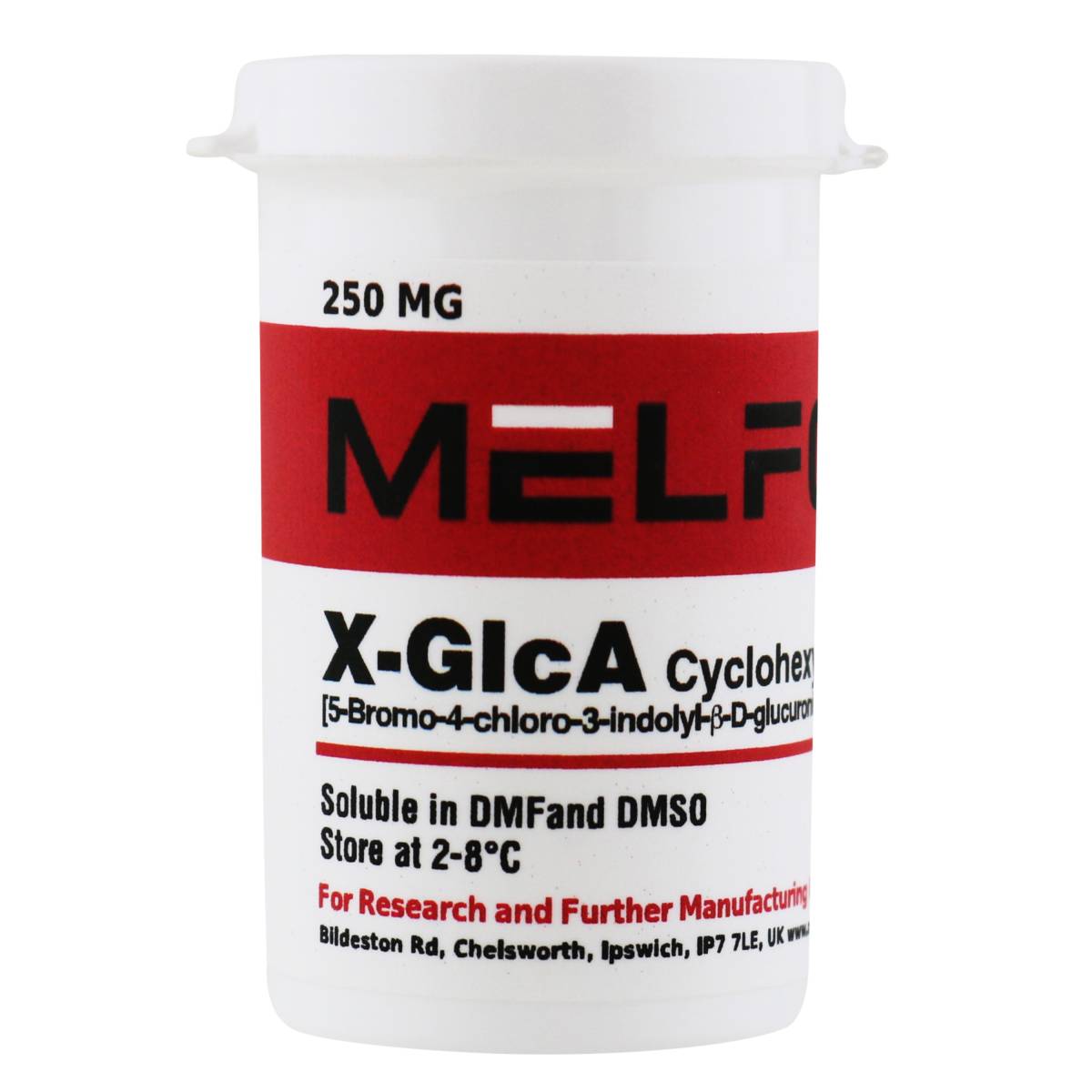 X-GlcA Cyclohexylammonium Salt [5-Bromo-4-chloro-3-indolyl-β-D-glucuronic acid, cyclohexylammonium salt], 250 Milligrams