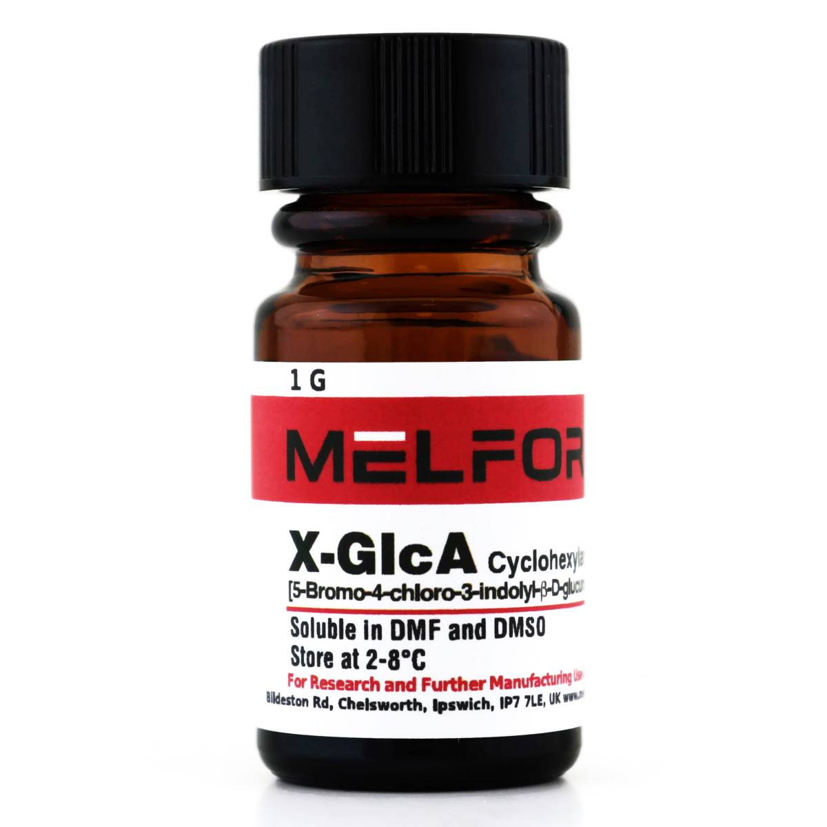 X-GlcA Cyclohexylammonium Salt [5-Bromo-4-chloro-3-indolyl-β-D-glucuronic acid, cyclohexylammonium salt], 1 Gram