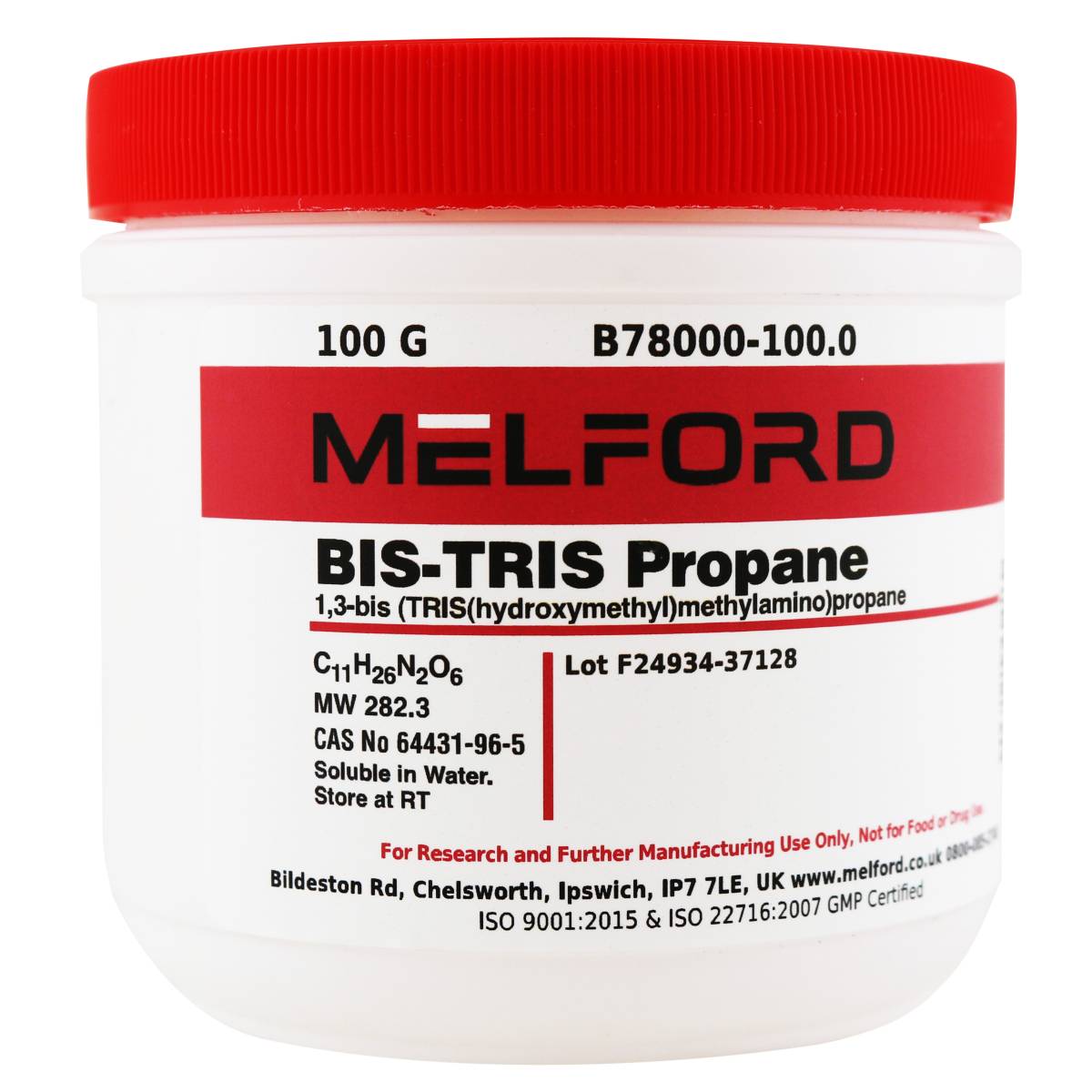 BIS-TRIS Propane [1,3-Bis (TRIS(hydroxymethyl)methylamino)propane], 100 Grams