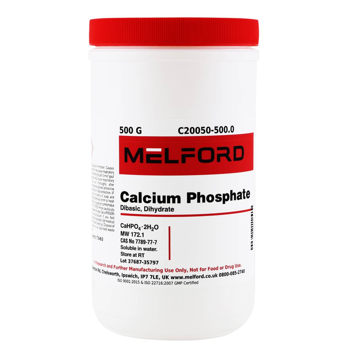 Calcium Phosphate, Dibasic, Dihydrate, 500 Grams