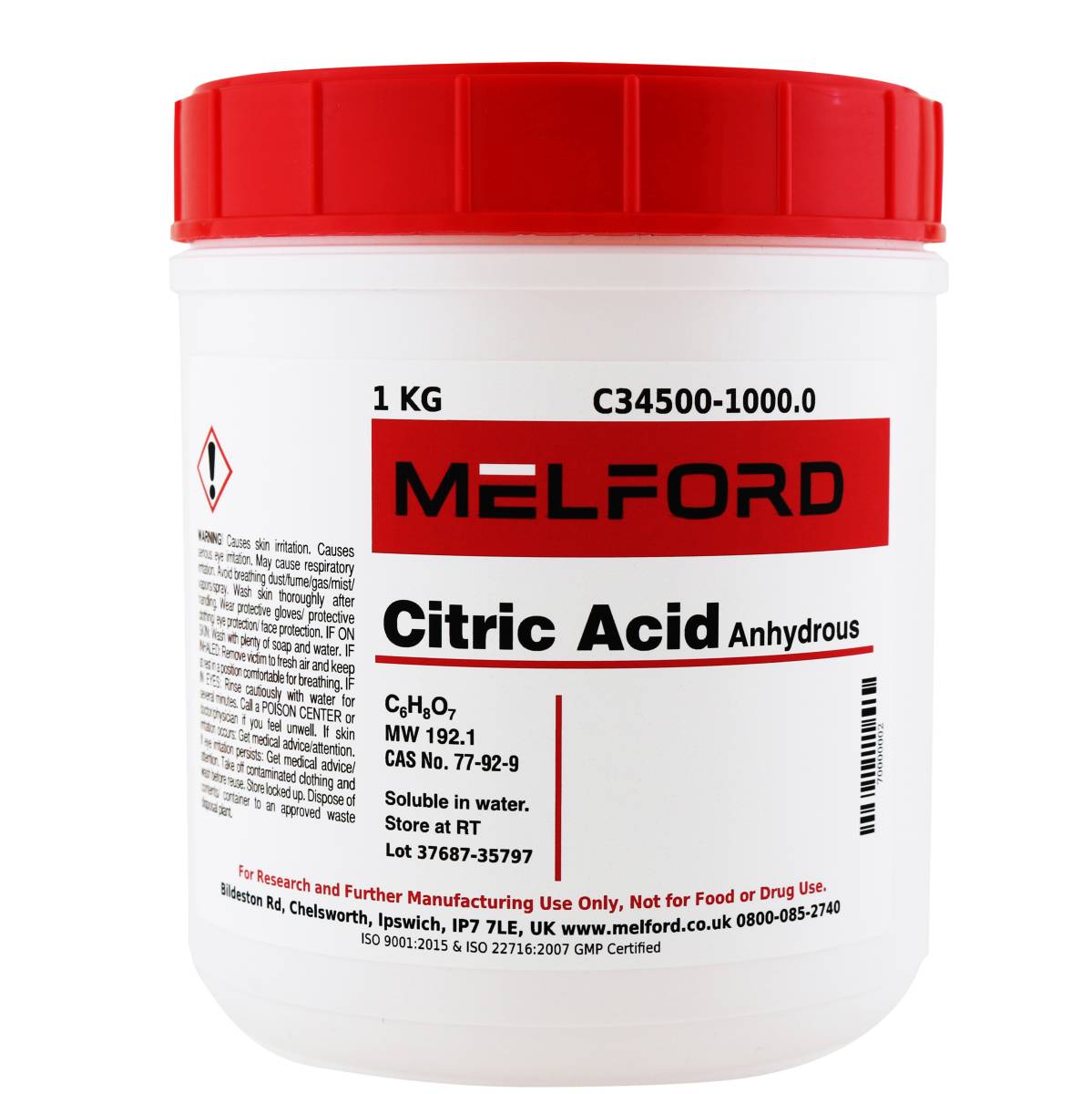 Citric Acid Anhydrous, 1 Kilogram