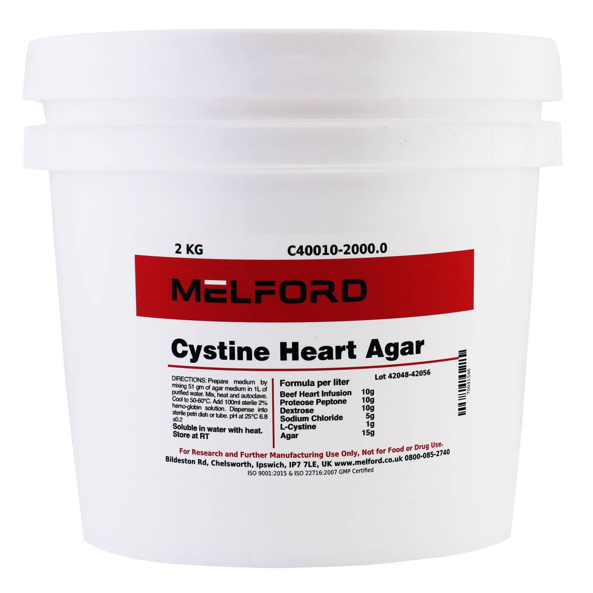 Cystine Heart Agar, 2 Kilograms