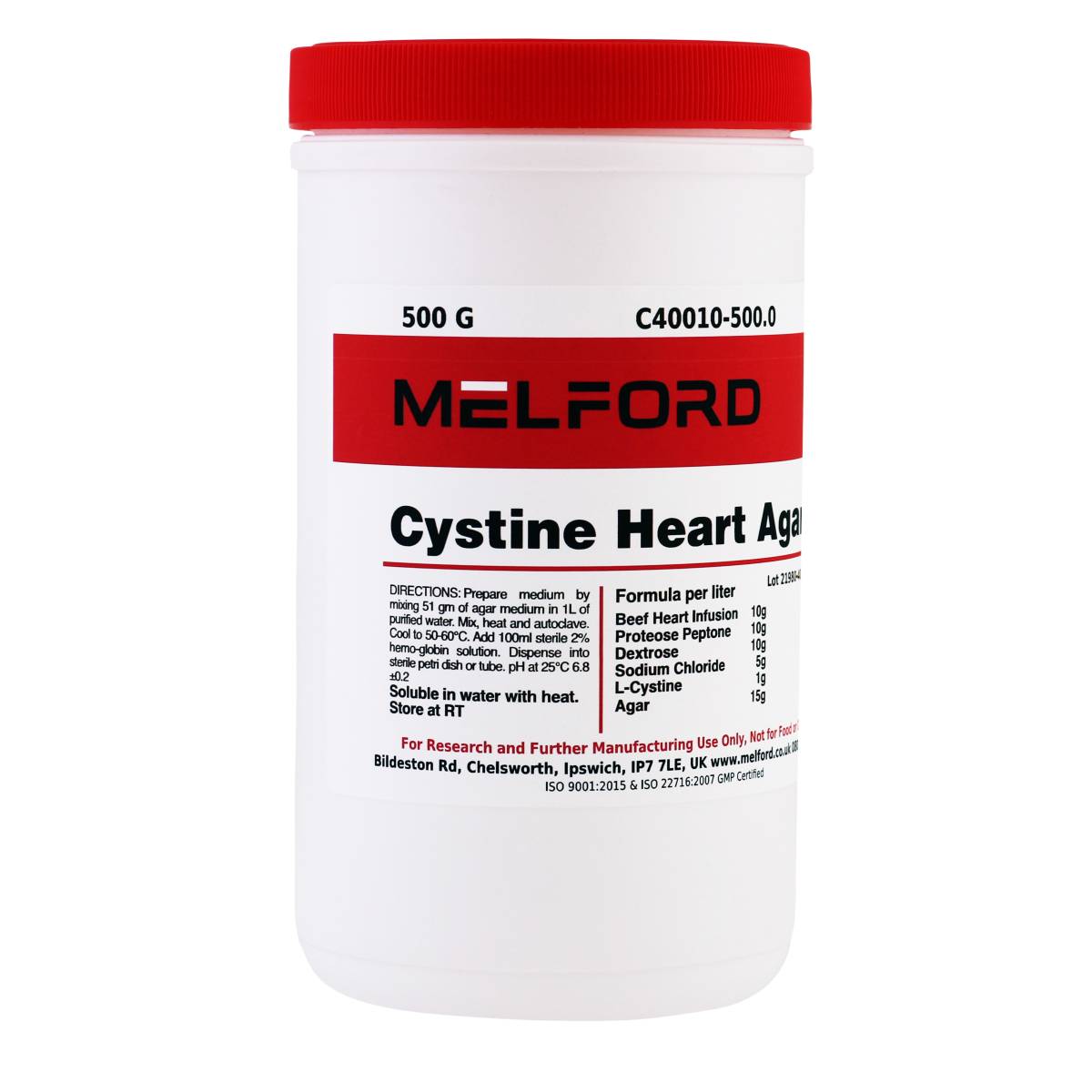 Cystine Heart Agar, 500 Grams