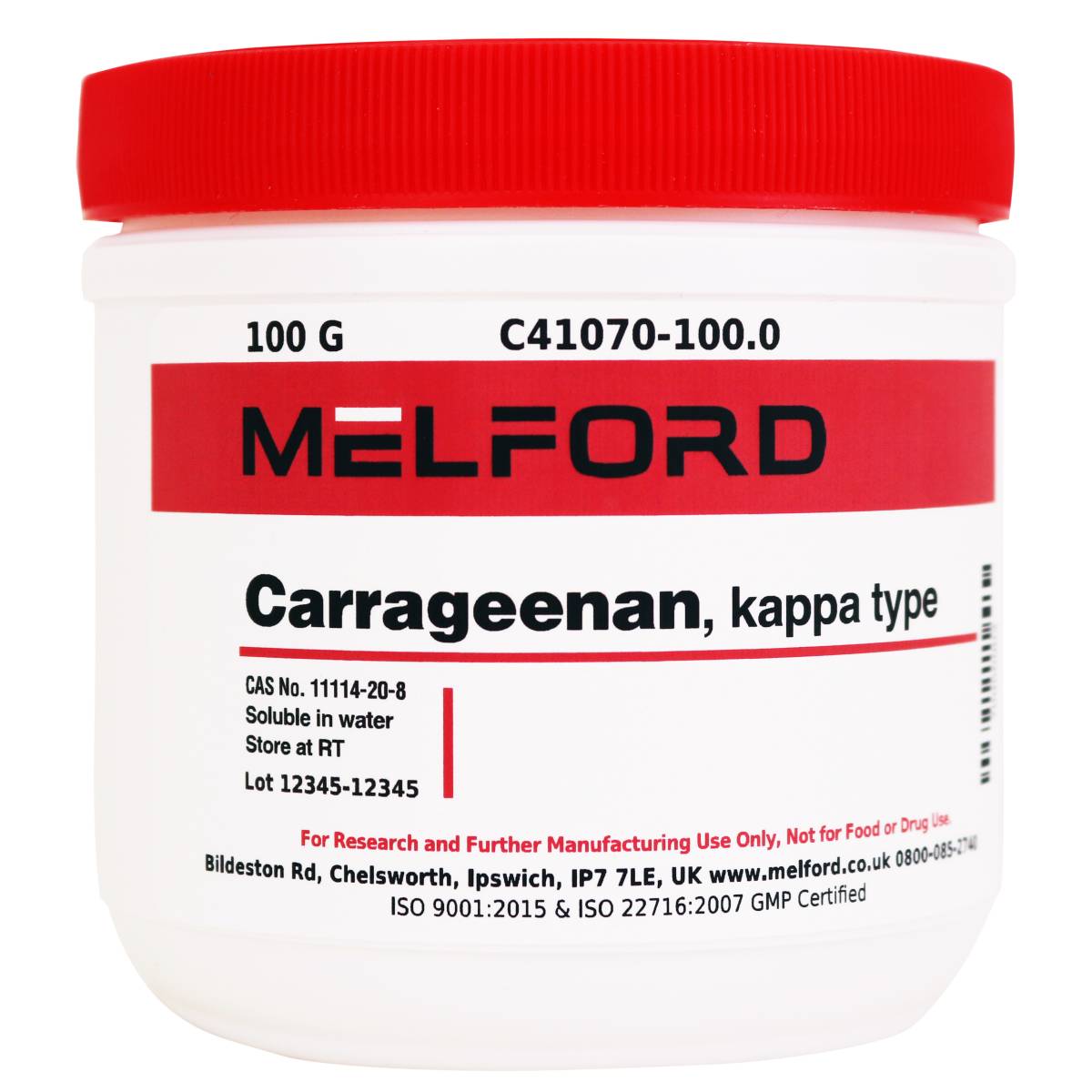 Carrageenan, Kappa Type, 100 Grams