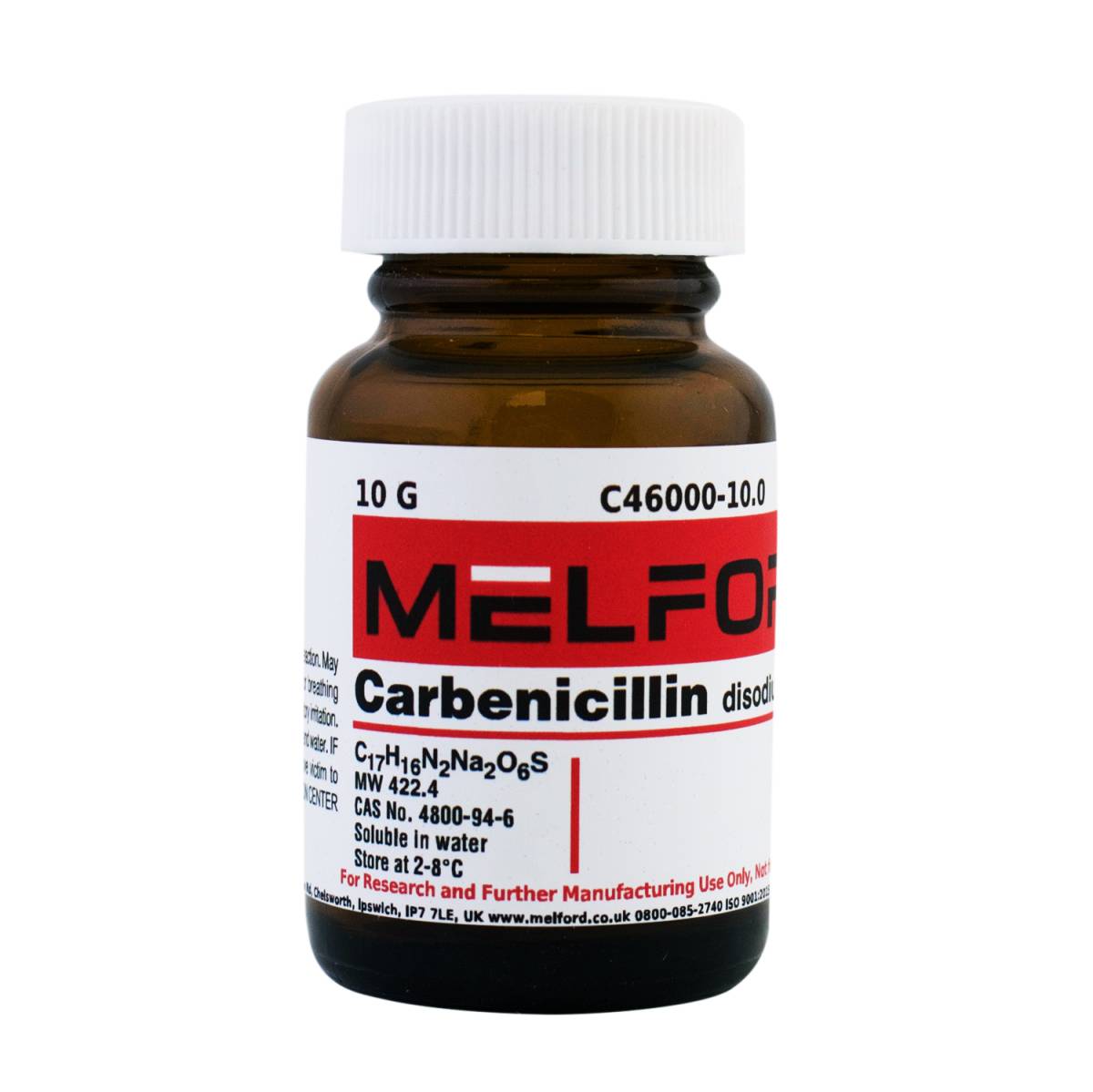 Carbenicillin, Disodium Salt, 10 Grams