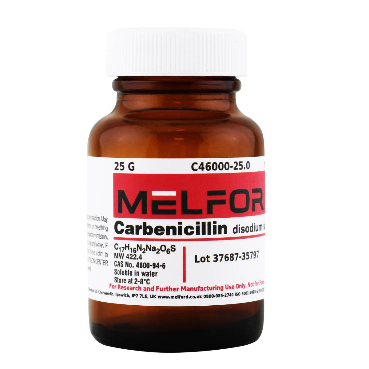 Carbenicillin, Disodium Salt, 25 Grams