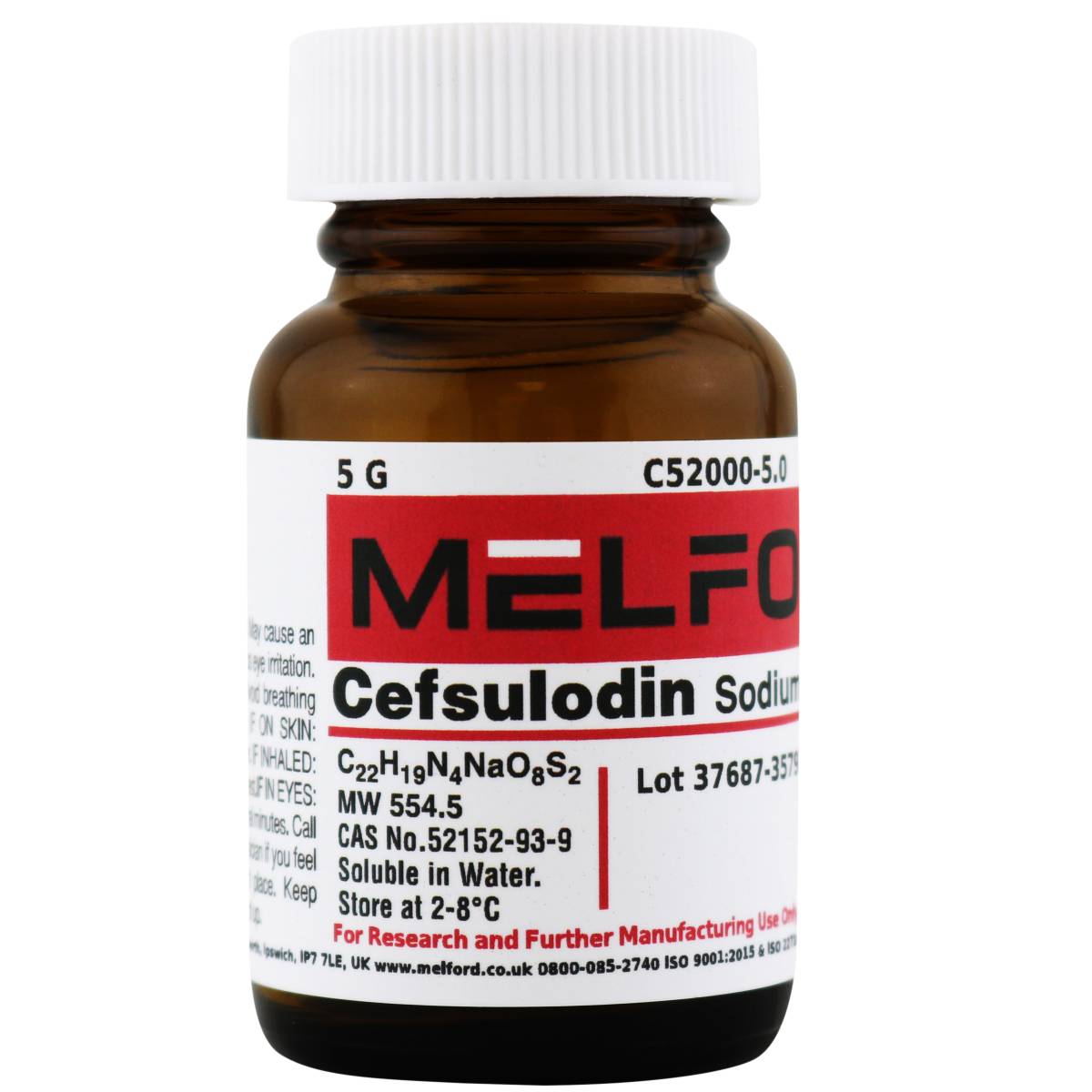 Cefsulodin, Sodium Salt, 5 Grams