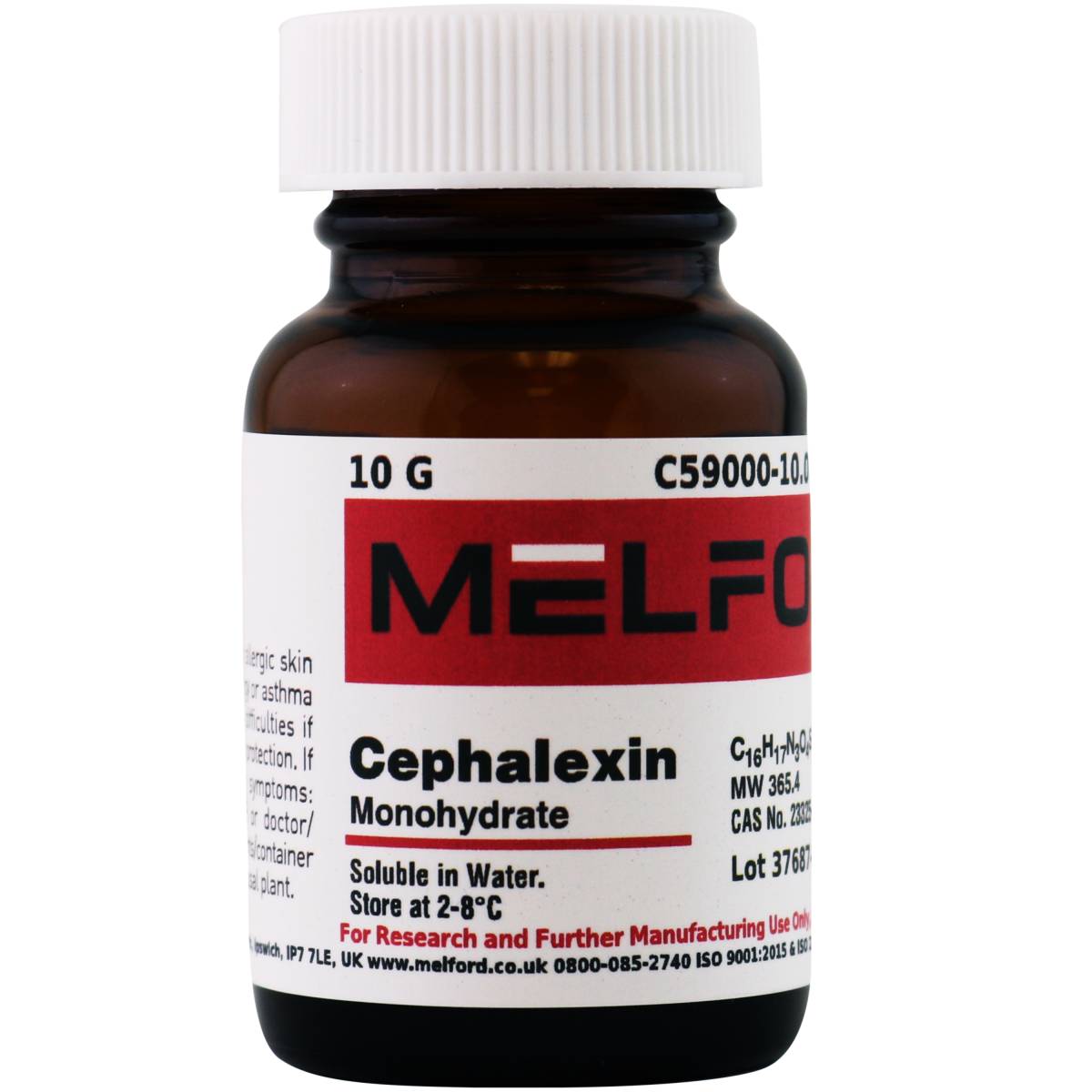 Cephalexin, Monohydrate, 10 Grams