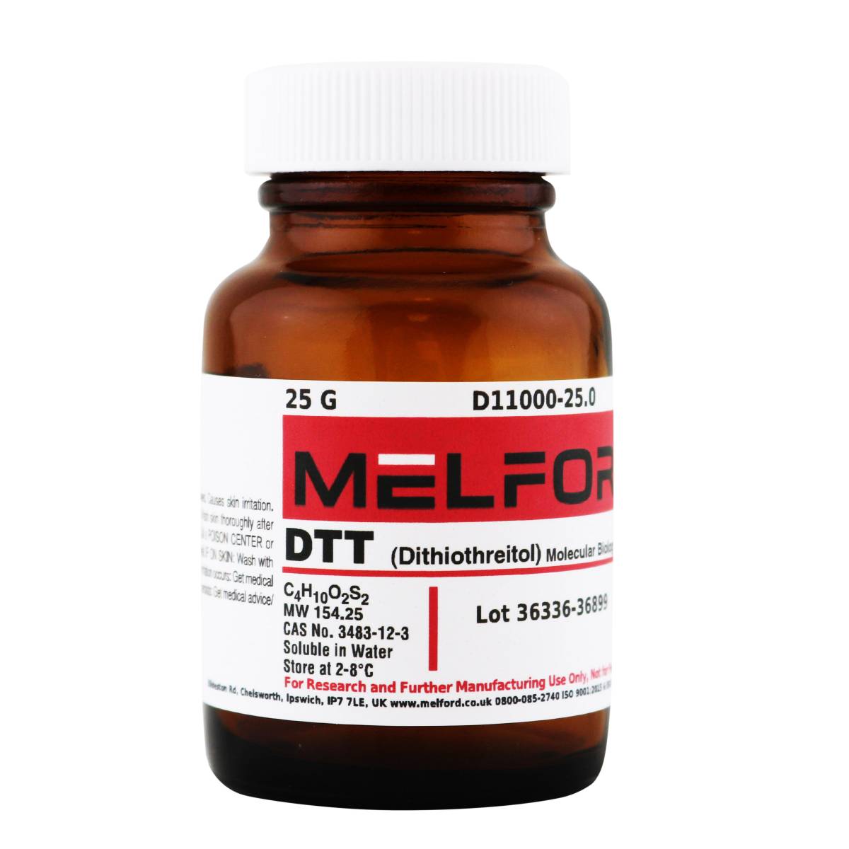 DTT [DL-Dithiothreitol] [Cleland's Reagent], 25 Grams