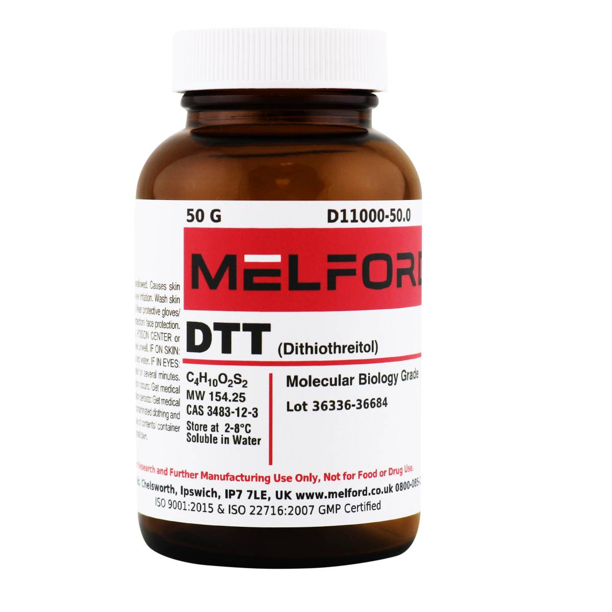 DTT [DL-Dithiothreitol] [Cleland's Reagent], 50 Grams