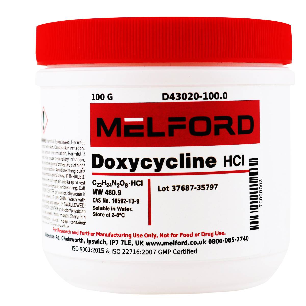 Doxycycline Hydrochloride, 100 Grams