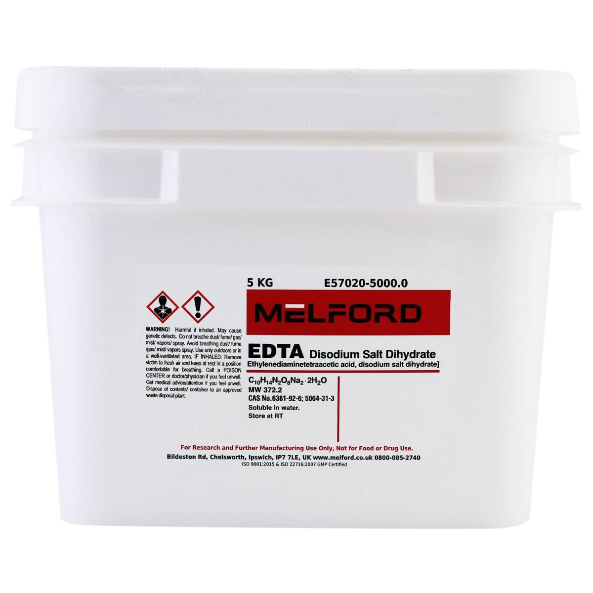 EDTA Disodium Salt [Ethylenediaminetetra-acetic acid, disodium salt dihydrate], 5 Kilograms