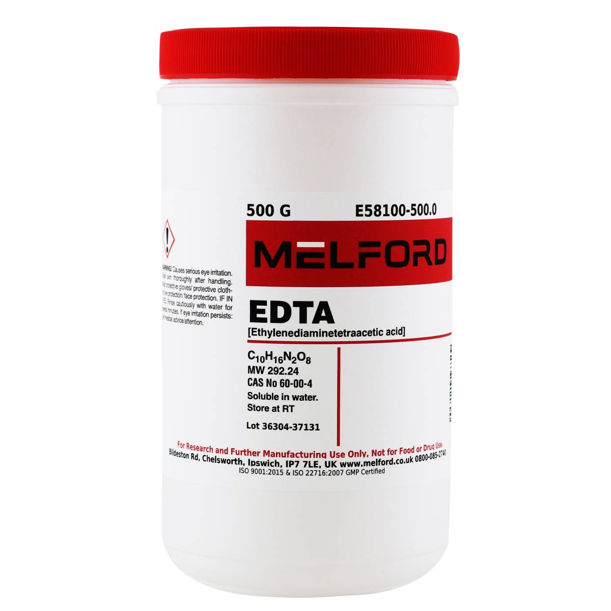 Ethylenediaminetetraacetic acid [EDTA], 500 Grams