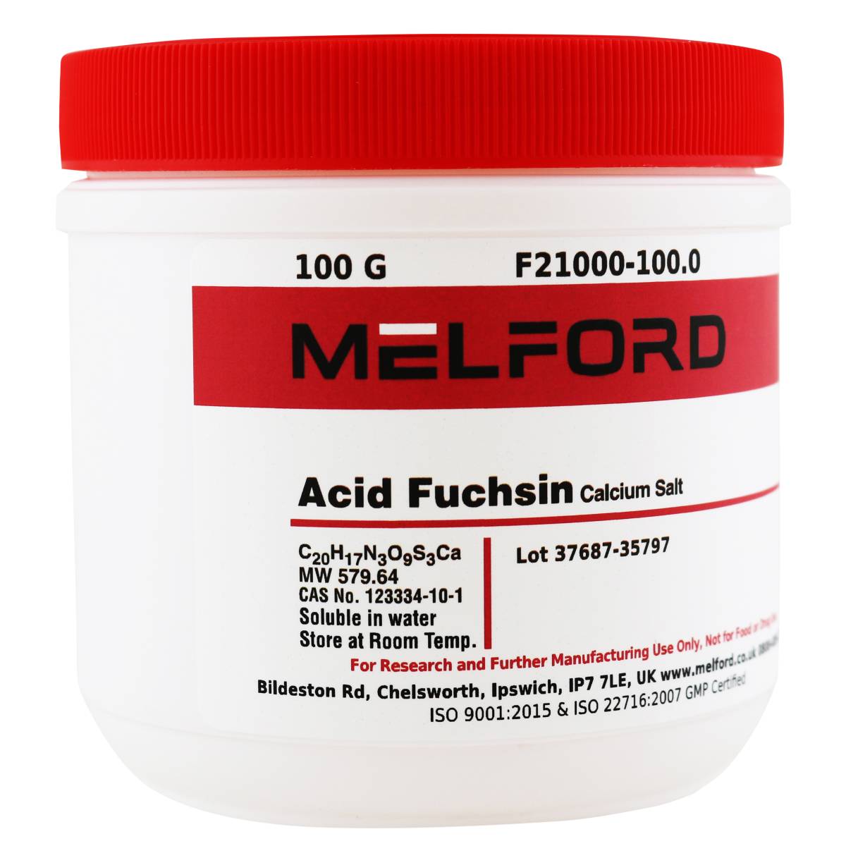 Acid Fuchsin Calcium Salt, 100 Grams