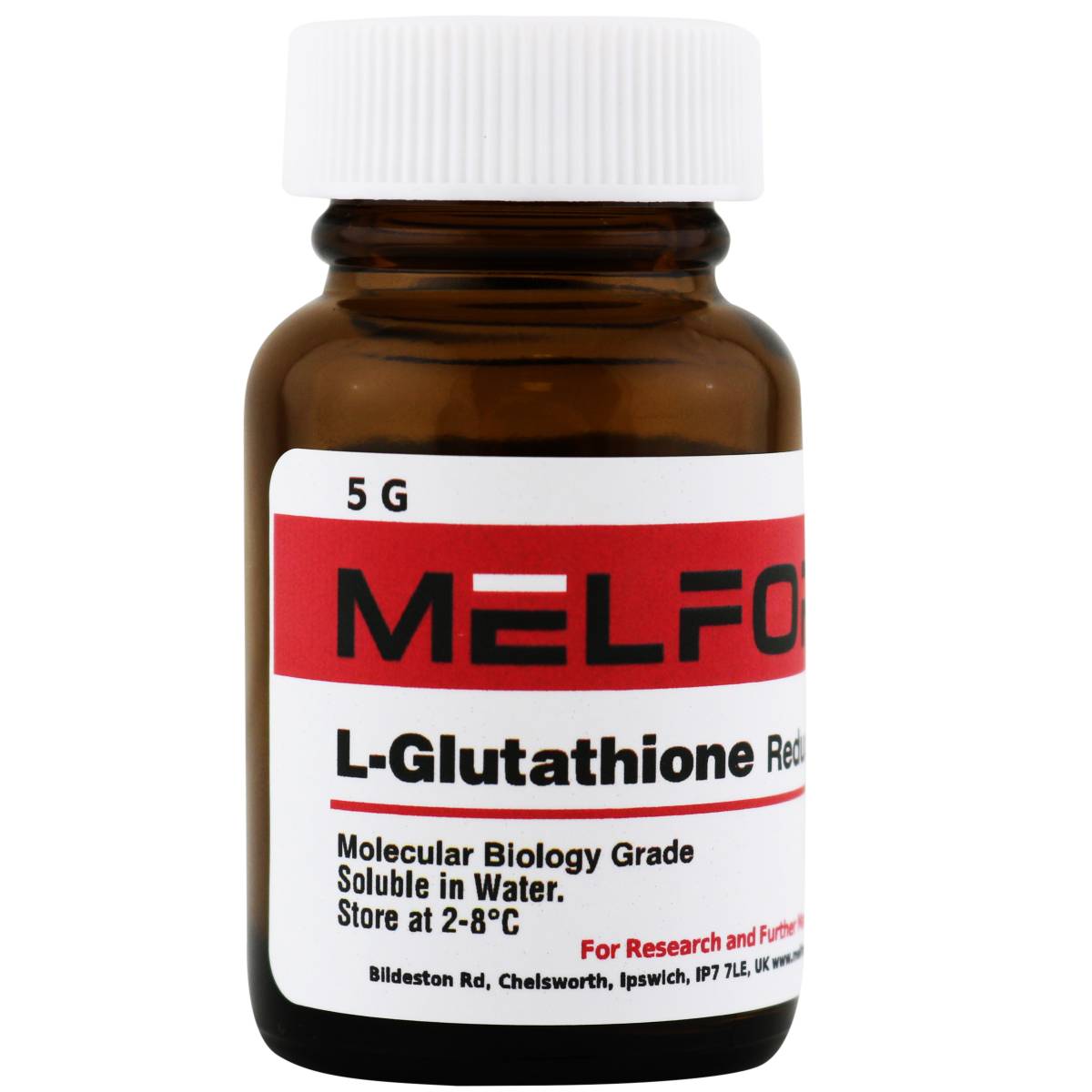 L-Glutathione, reduced, free acid, 5 Grams