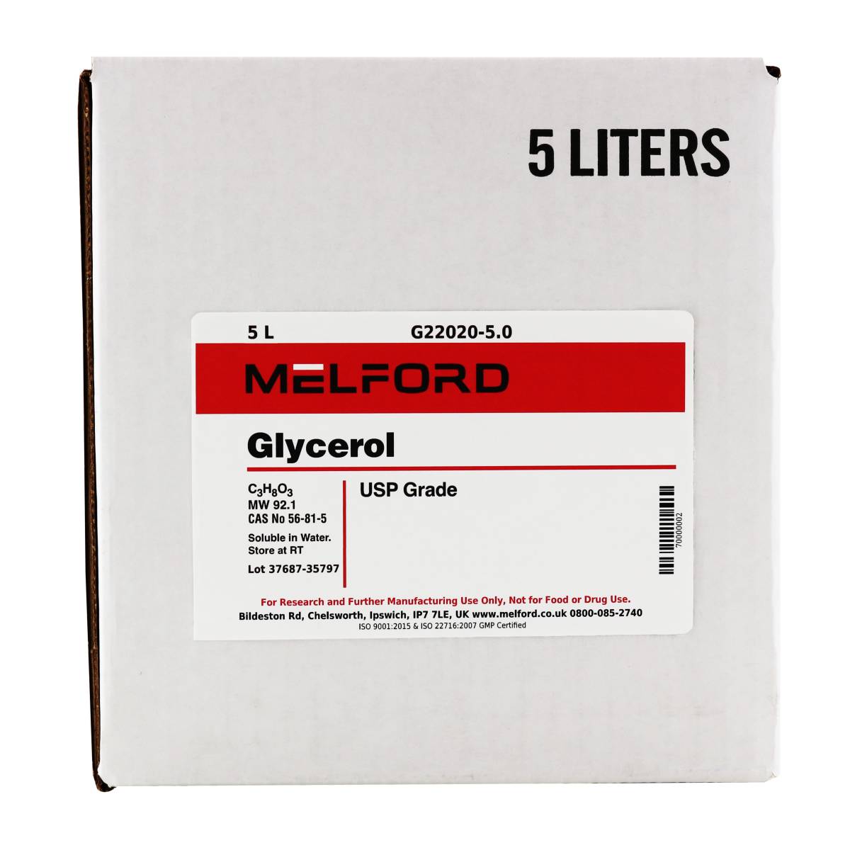 Glycerol, 5 Liters
