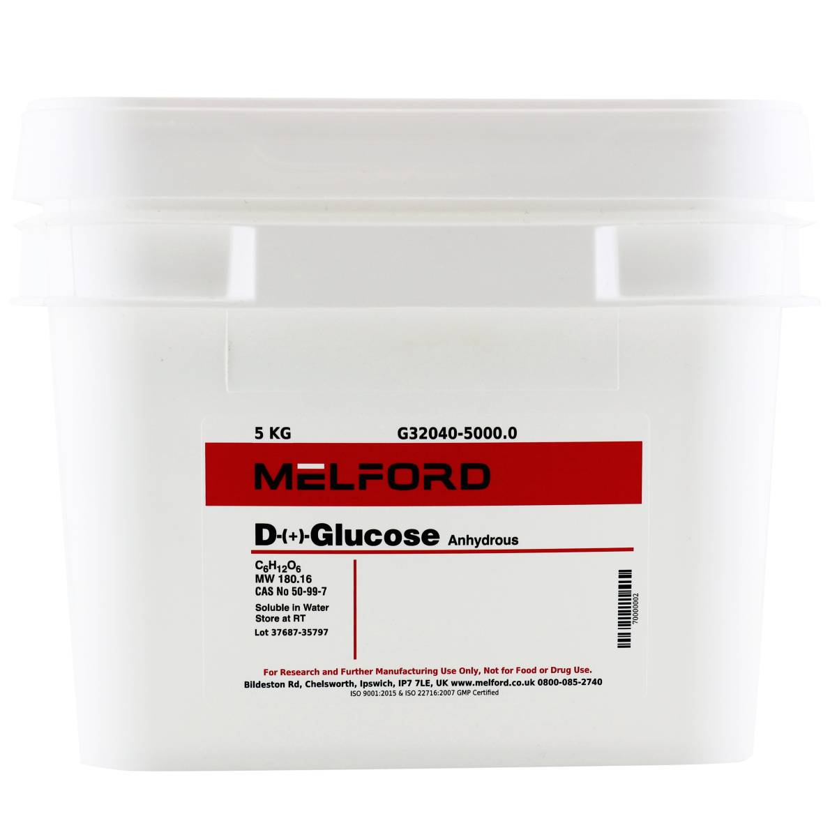 D-(+)-Glucose [Dextrose Anhydrous], 5 Kilograms