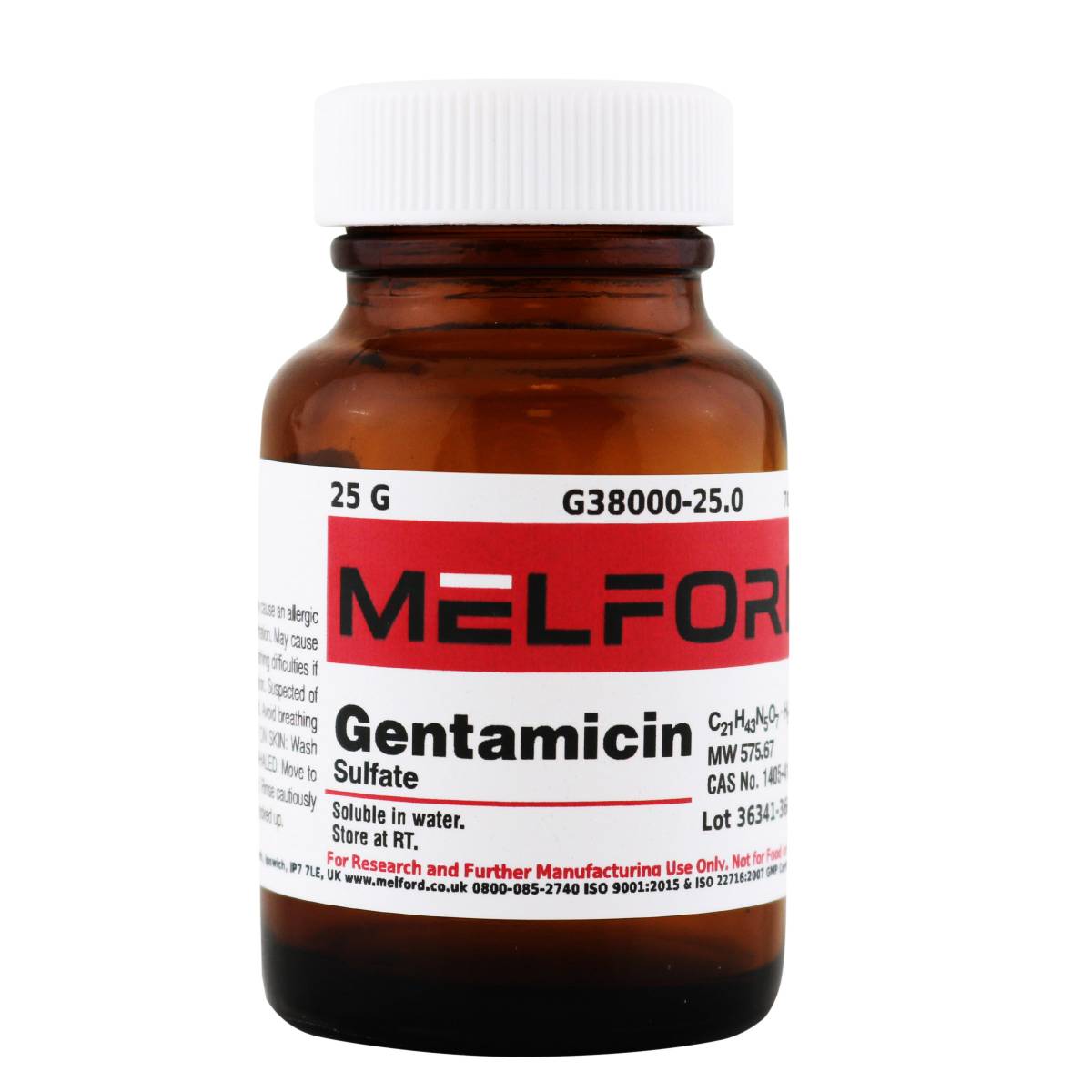 Gentamicin Sulfate, 25 Grams