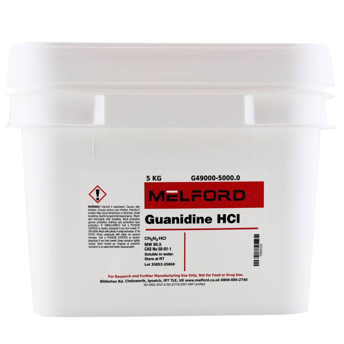 Guanidine Hydrochloride, 5 Kilograms