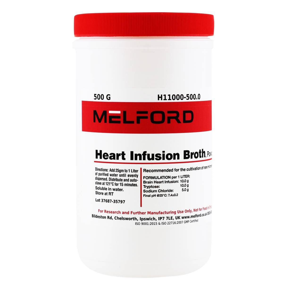 Heart Infusion Broth, Powder, 500 Grams