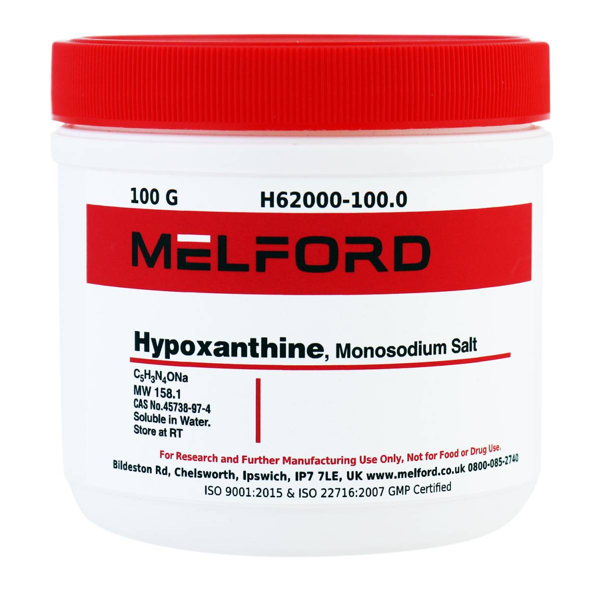 Hypoxanthine, Monosodium Salt, 100 Grams