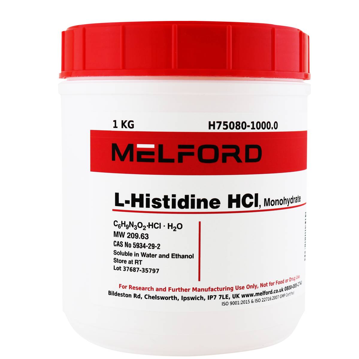 L-Histidine Hydrochloride Monohydrate, 1 Kilogram