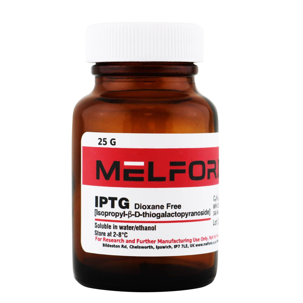 Isopropyl-β-D-thio-galactopyranoside [IPTG], 25 Grams