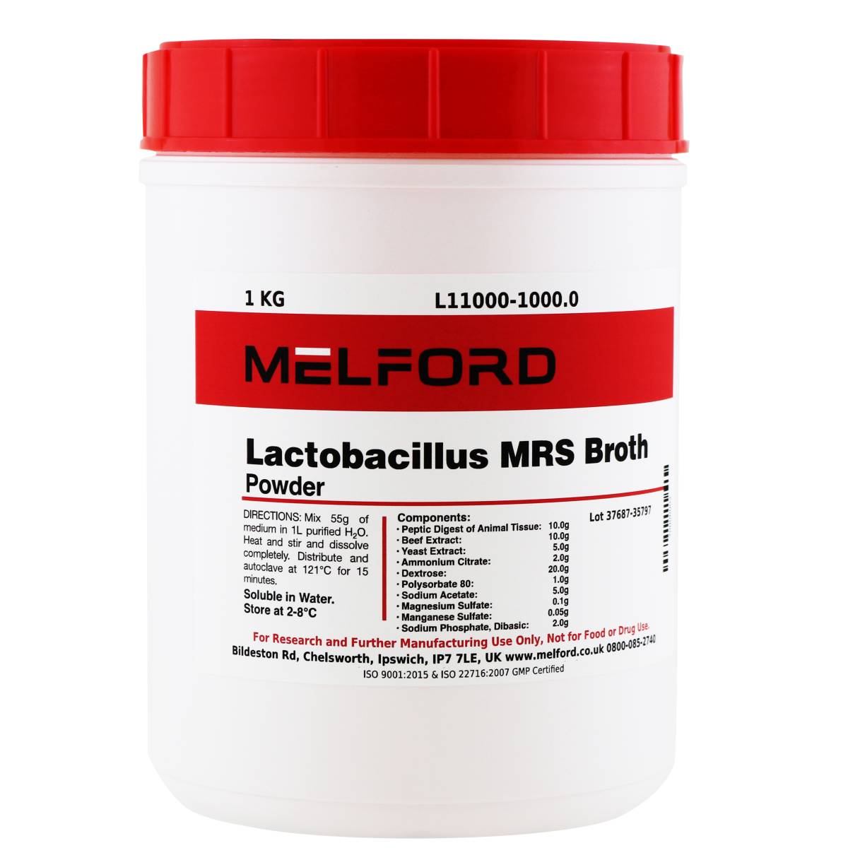 MRS Broth Powder, Lactobacillus, 1 Kilogram