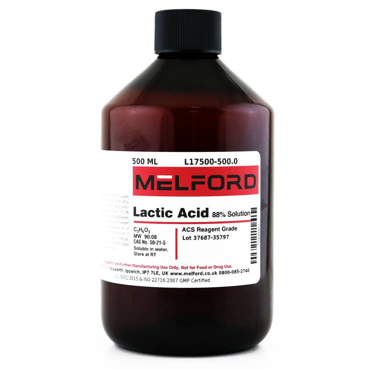 Lactic Acid 88% Solution, 500 Milliliters